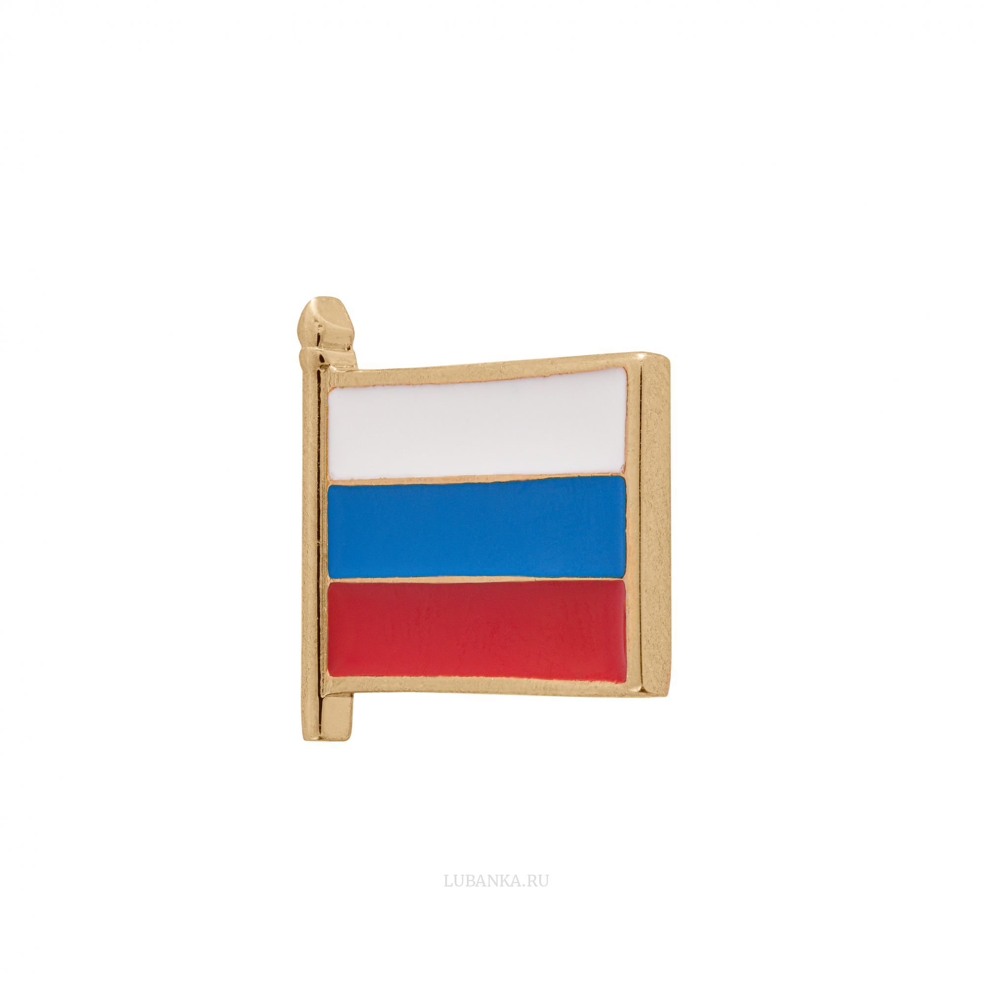 Значок Флаг РФ серебро с позолотой